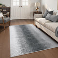 Lahome Abstract Washable Rug 3x5 - Non-Slip Modern Grey Accent Rug