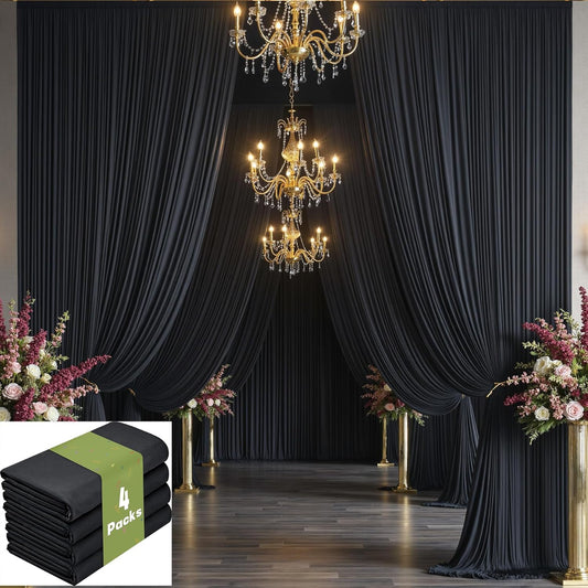 20ft x 15ft Black Backdrop Curtain for Parties and Events
