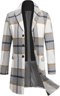 COOFANDY Men's Wool Blend Coat with Detachable Plaid