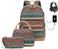 Bohemian Waterproof Laptop Backpack with USB Port - Lightweight Travel
