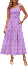 Spaghetti Strap Floral Maxi Dress - Flowy Summer Sundress