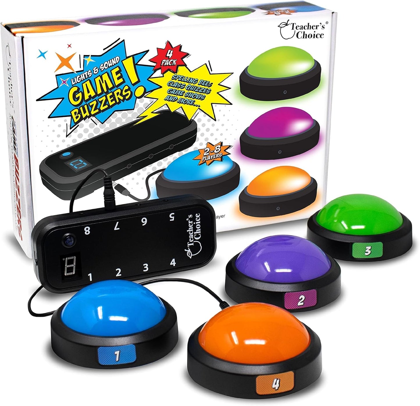 Teacher's Choice Light Up Game Buzzer System for Trivia Fun