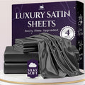 SLEEP SANCTUARY Satin Sheets Queen Size 4-Piece - Cooling Luxury
