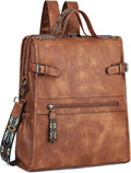 Leather Laptop Backpack for Women - Stylish Work Travel Bag