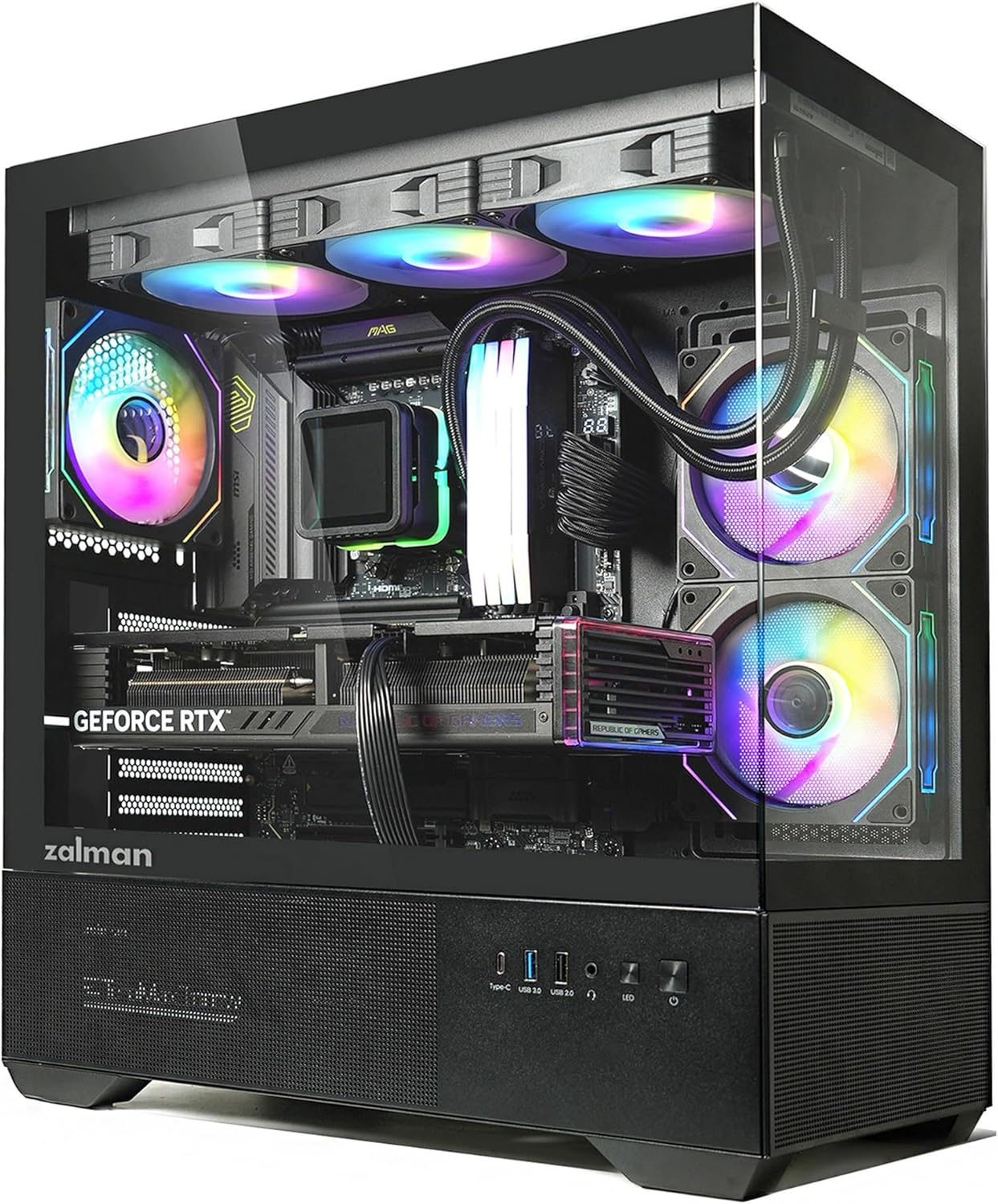 Zalman CHRONIX Mid Tower ATX Gaming PC Case with ARGB Fans