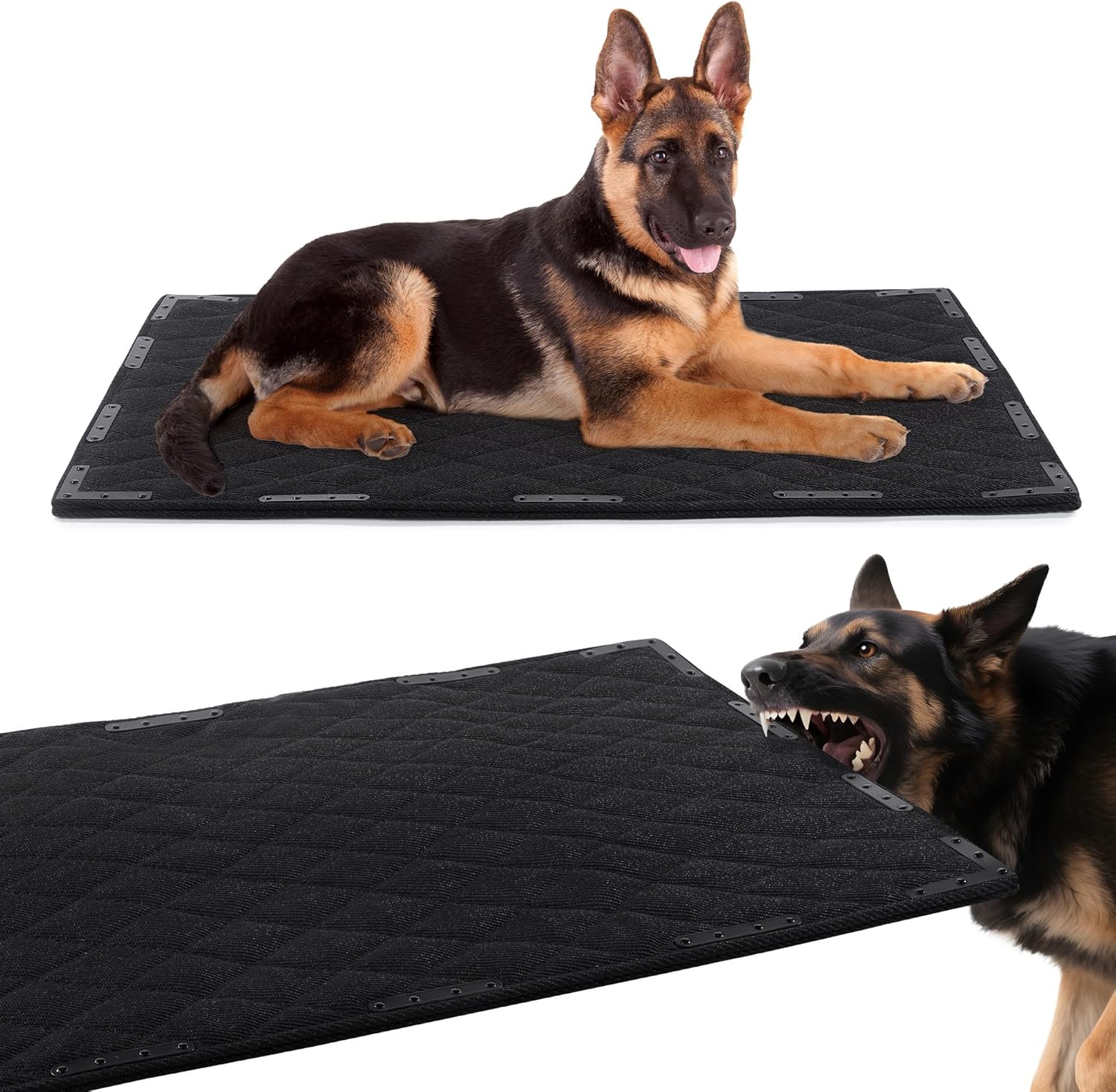 Indestructible Dog Bed Mat with Metal Rivets for Chewers