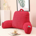 Reading Pillow for Sitting in Bed Red Corduroy Large 19in Backrest
