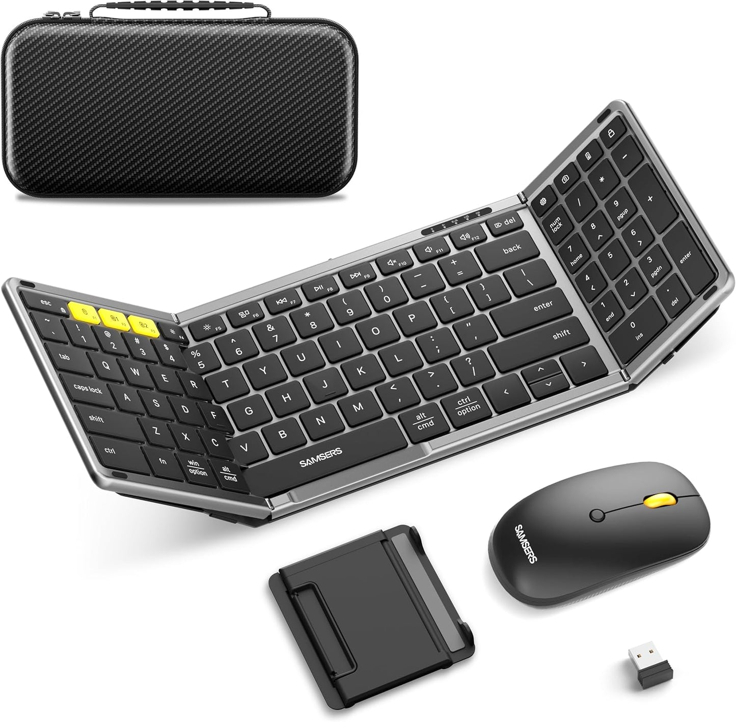 Foldable Keyboard and Mouse Combo for Travel - Full-Size Design