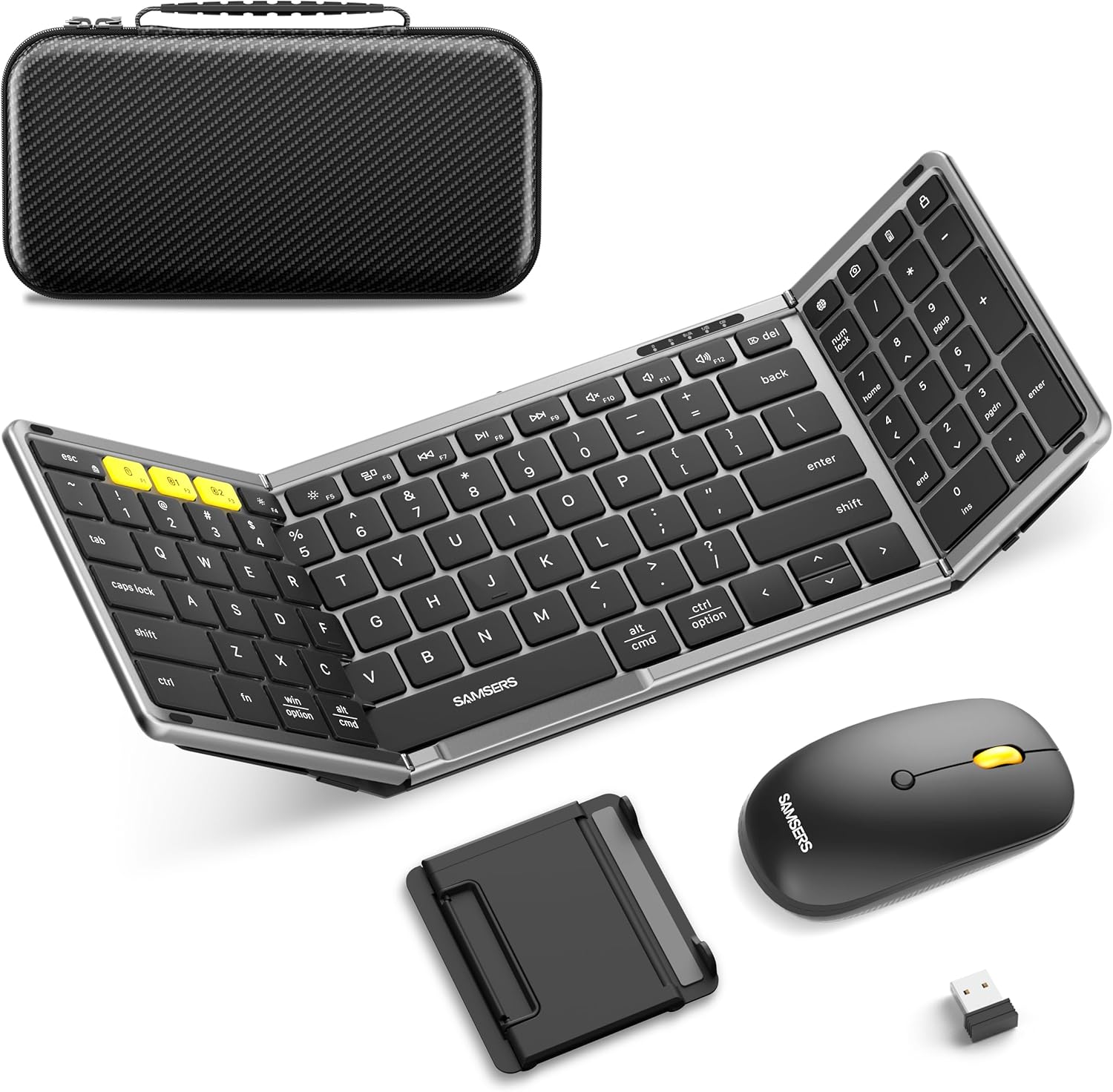 Foldable Keyboard and Mouse Combo for Travel - Full-Size Design