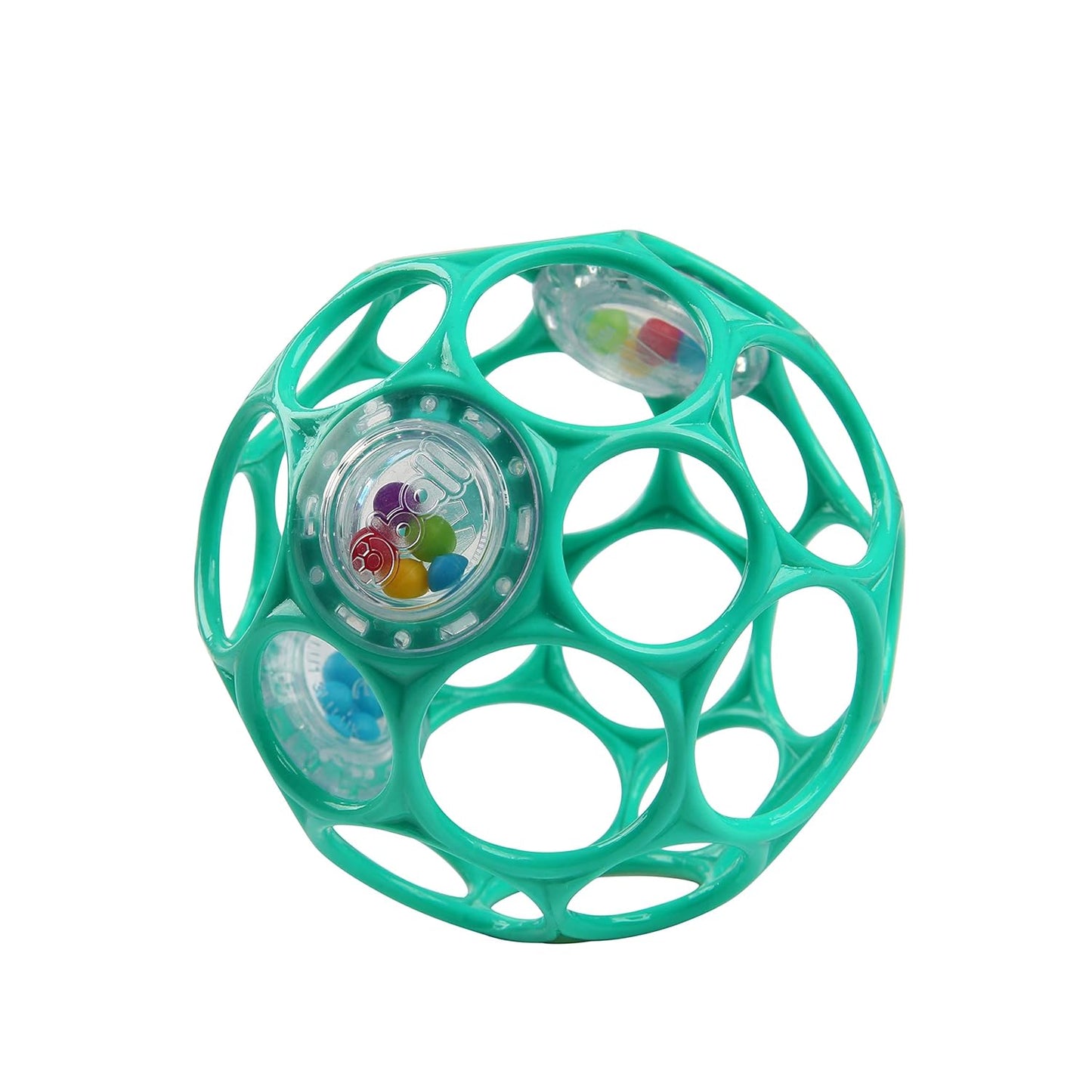Bright Starts Oball Easy-Grasp Rattle Teal Toy - BPA-Free Fun!