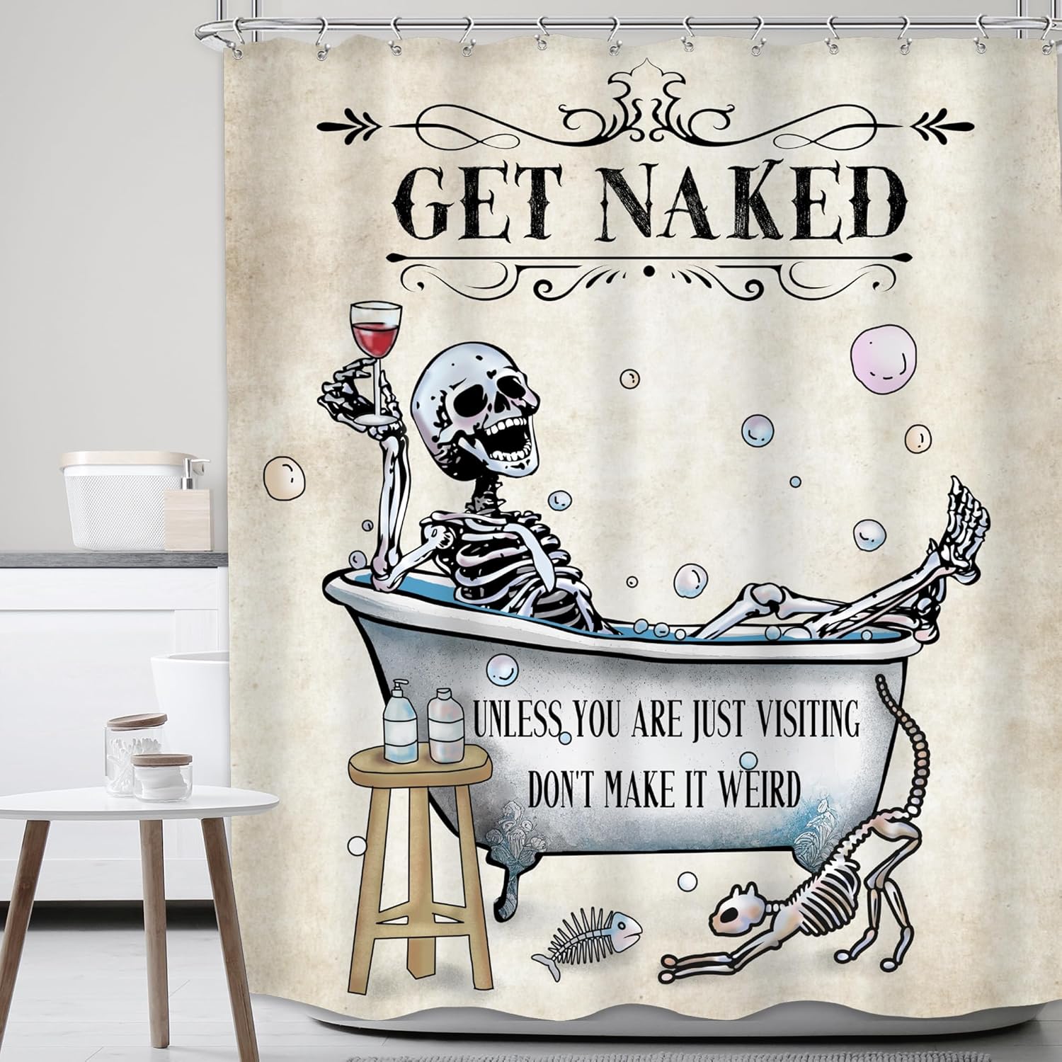 Gothic Horror Shower Curtain - Spooky Bathroom Decor