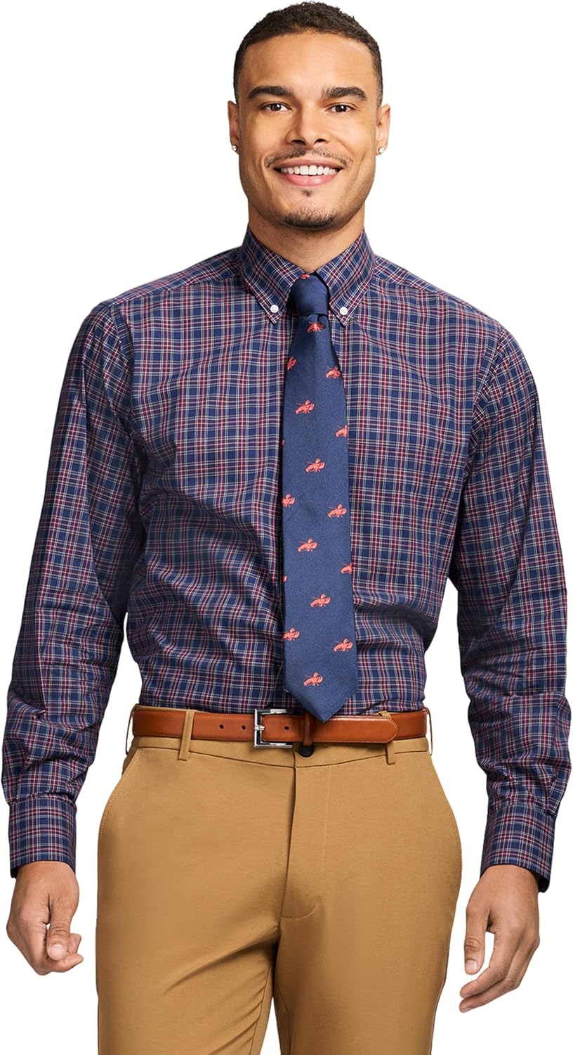 IZOD Men's Dress Shirt Regular Fit Long Sleeve Wrinkle Free