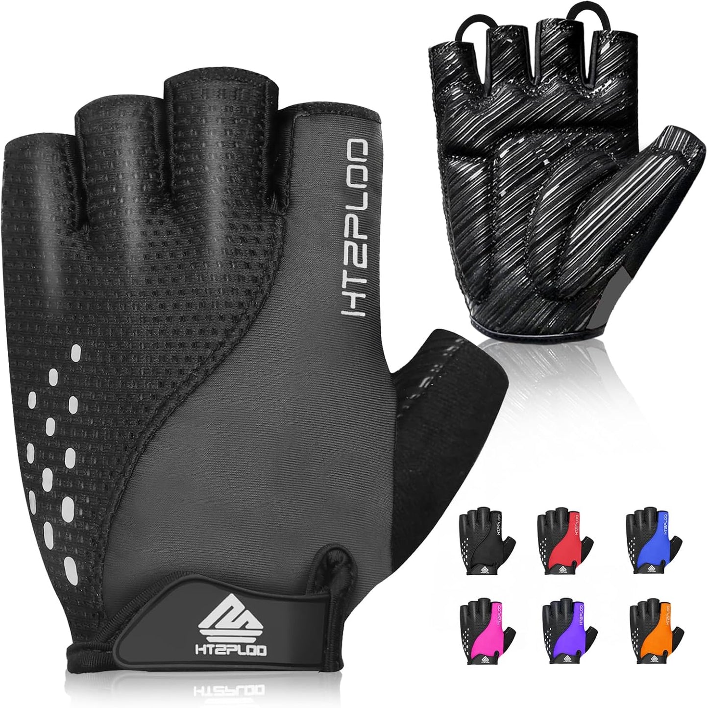 HTZPLOO Anti-Slip Bike Gloves - Shock Absorbing, Lightweight Fit