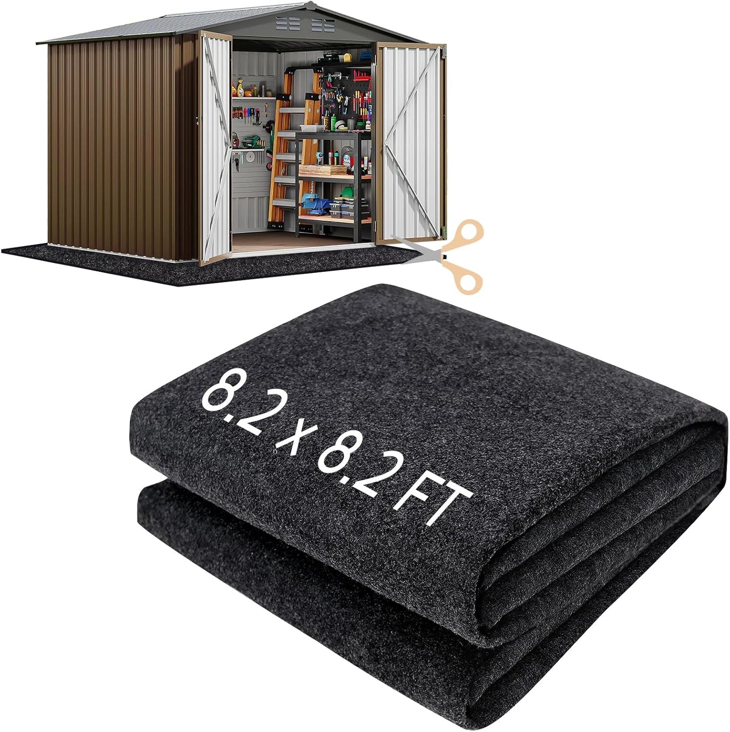 8.2 x 8.2 FT Outdoor Storage Shed Floor Mat for All Needs