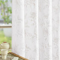 Taupe Floral Jacquard Curtains 84 in - Reversible Light Filtering