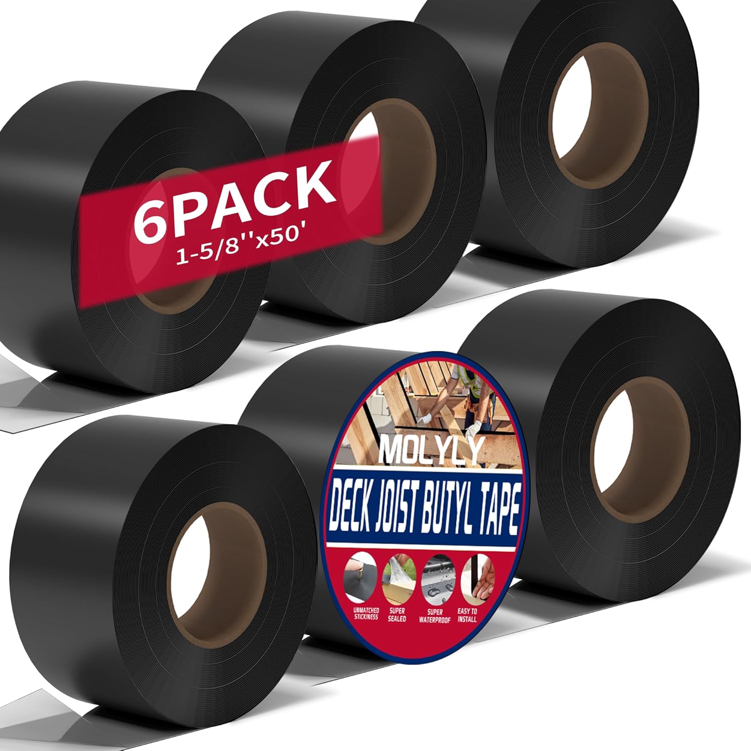 Joist Tape for Decking 1-5/8in x 50ft - Weather-Resistant Solution