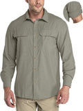 Men's UPF 50+ Long Sleeve Sun Protection Shirt - Quick Dry Travel