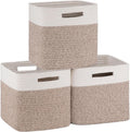 OIAHOMY Cube Storage Basket Set of 3 for Home Organization