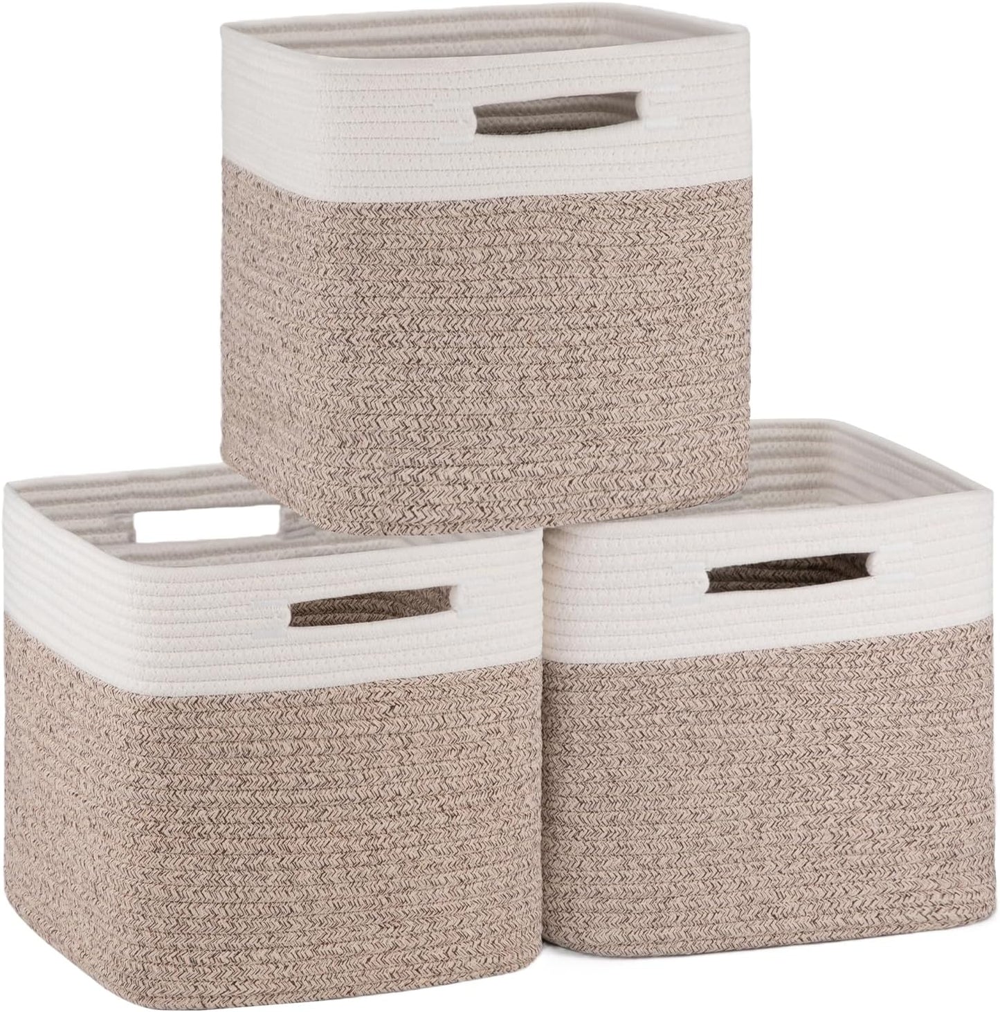 OIAHOMY Cube Storage Basket Set of 3 for Home Organization