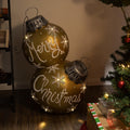 Merry Christmas Stacked Ornament Statue with Color Changing LED Lights