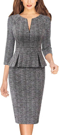 VFSHOW Womens Peplum Business Office Pencil Sheath Dress Review