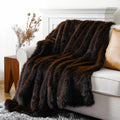 Luxury Brown Faux Fur Throw Blanket 60ftx80ft - Soft Warm Cozy