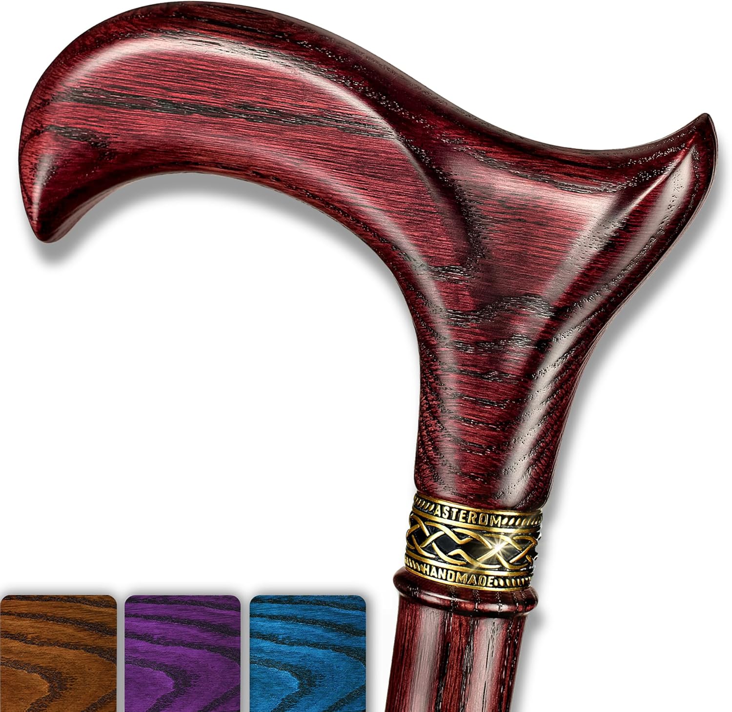 Asterom Walking Cane - Handmade Ergonomic Wooden Canes for Seniors