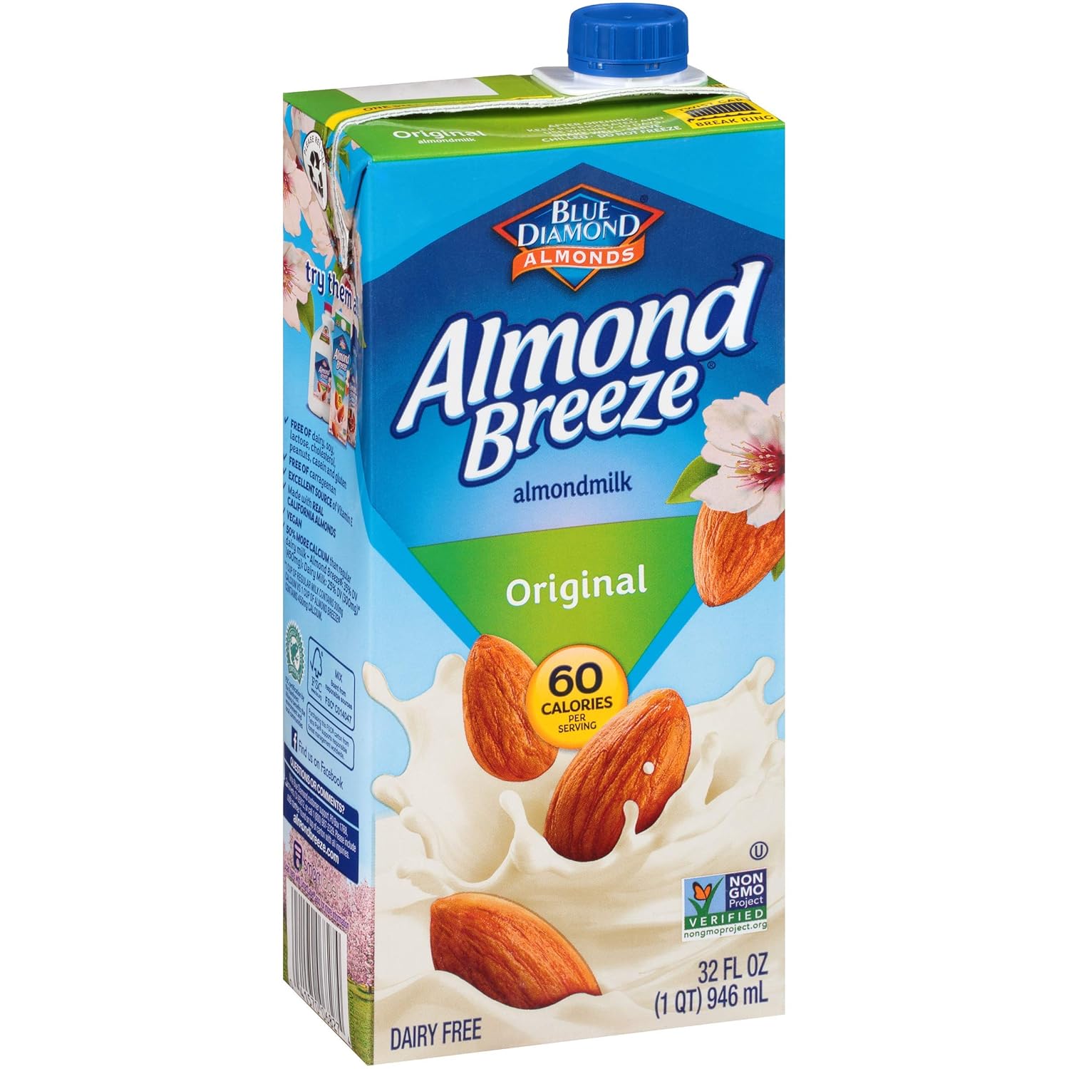 Almond Breeze Dairy Free Almondmilk Original 32 Fl Oz Pack of 12