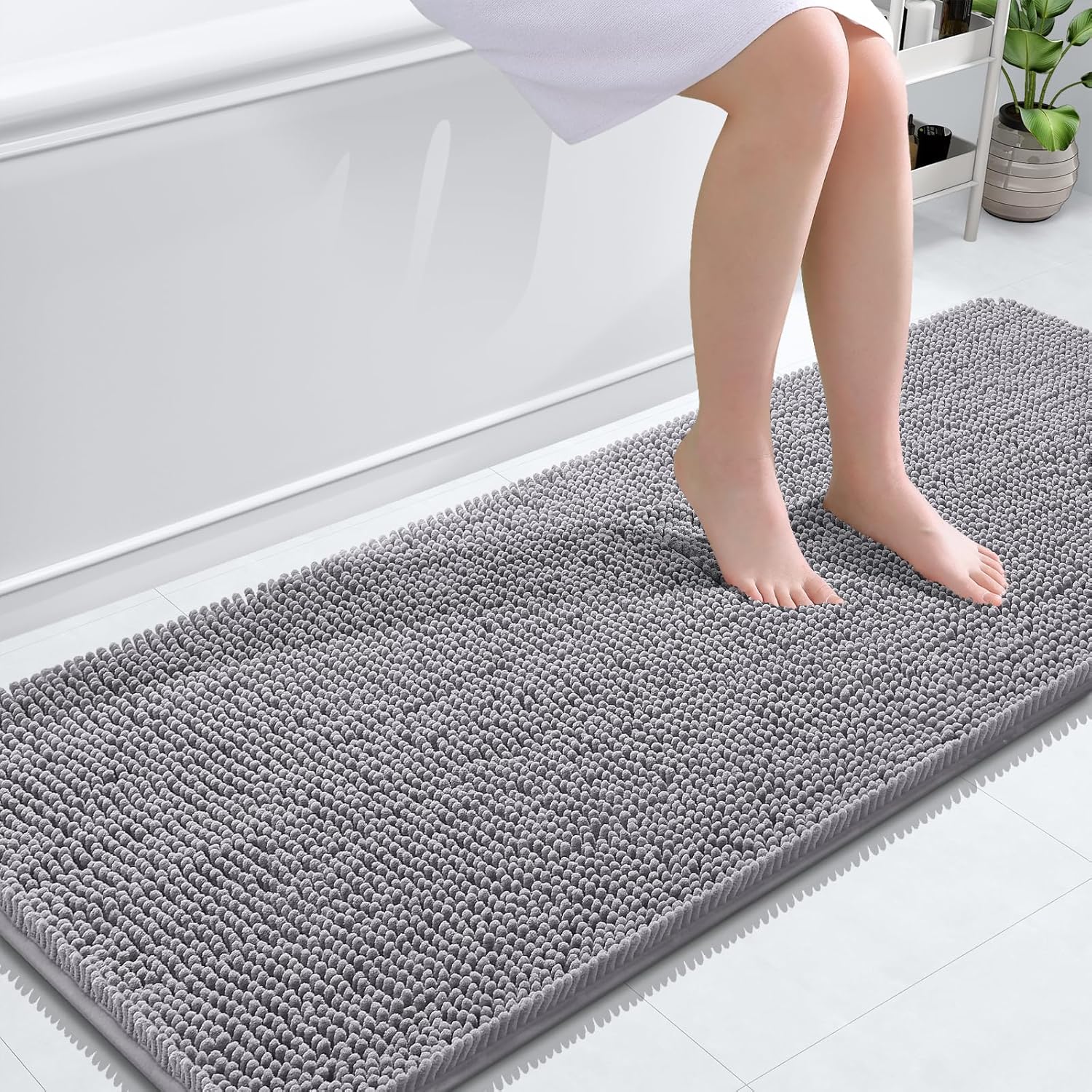 OLANLY Extra Soft Chenille Bath Rugs 59x24 for Ultimate Comfort