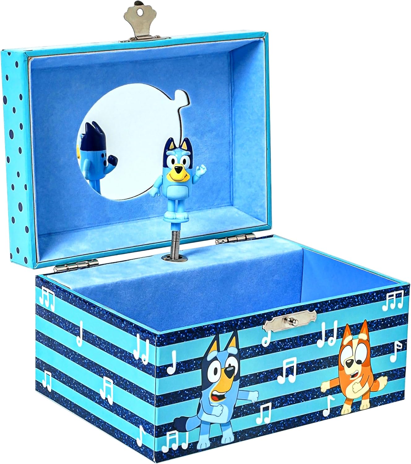 Bluey Musical Jewelry Box - Plays Theme Song, Spinning Figurine - Mini Treasures