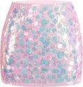 MANER Women's Sparkling Sequin Mini Skirt for Party Nights
