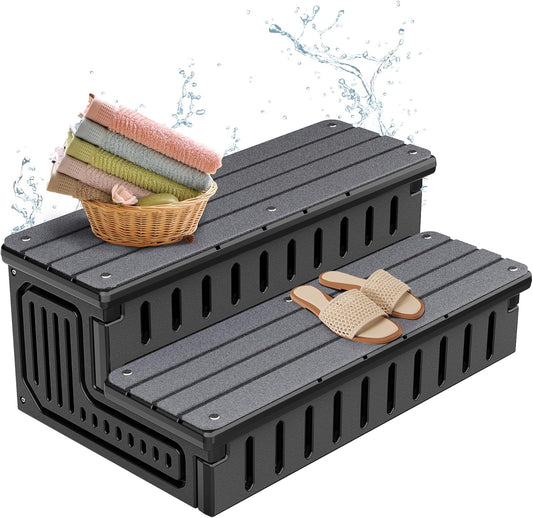 Heavy Duty Hot Tub Steps with Storage for Spa and Pool Use