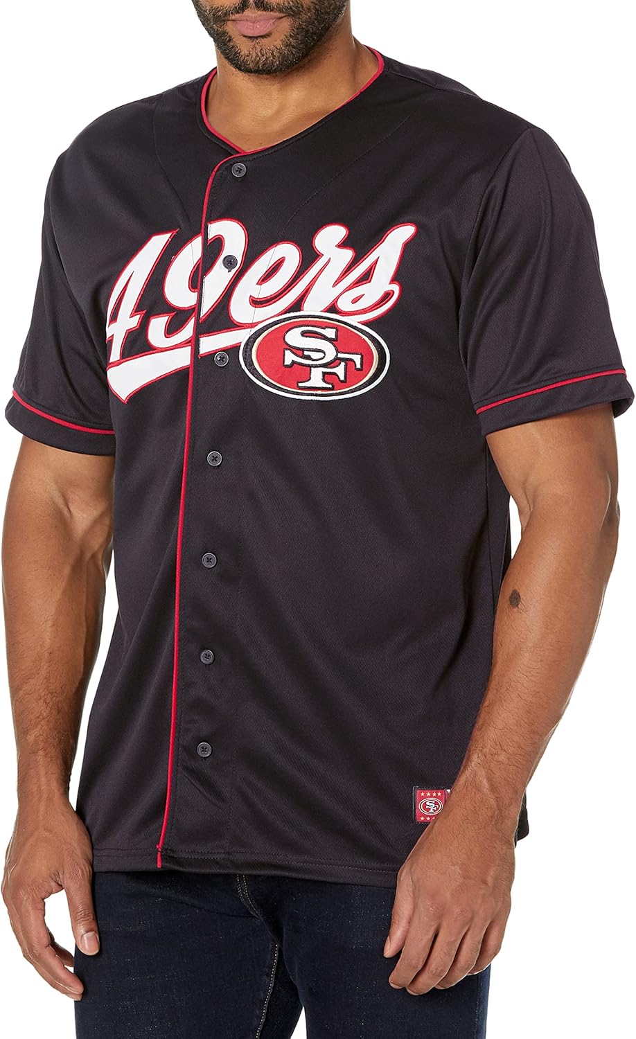 Ultra Game NFL Official Button Down Baseball Mesh Jersey Shirt