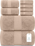 White Classic Luxury Bath Towel Set of 8 Pieces - Hotel-Style Towels