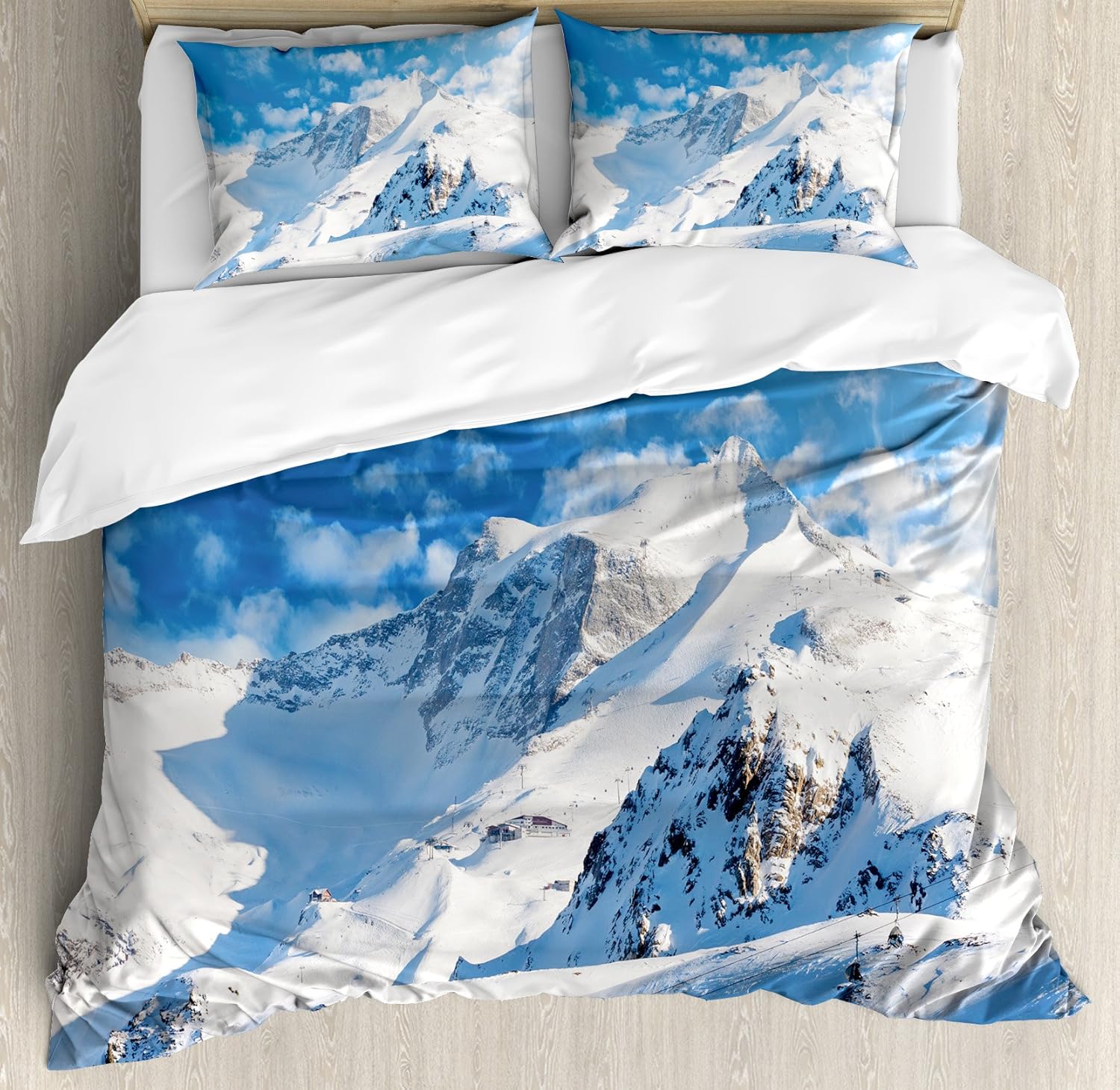 Winter Wonderland Queen Duvet Set by Ambesonne