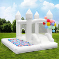 White Bounce House with Blower Included - Compact Party Castle