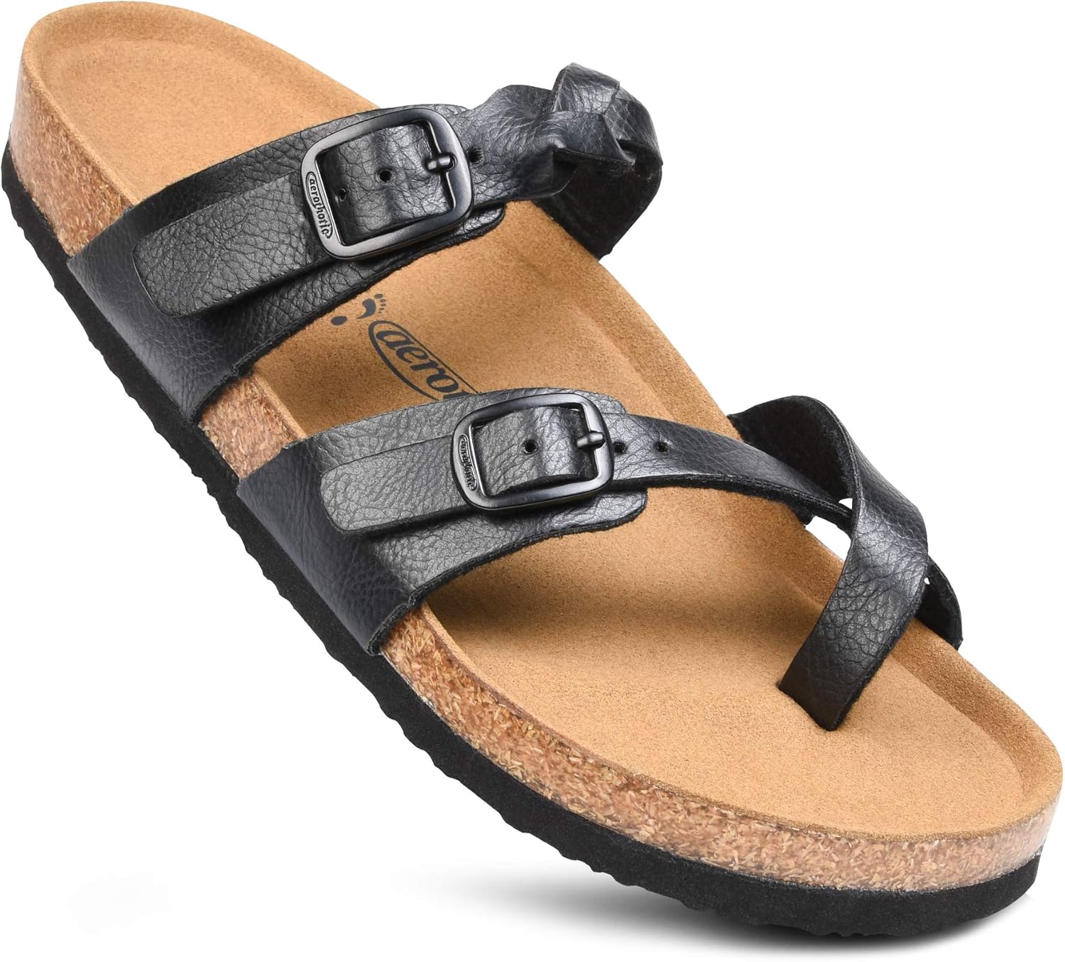 AEROTHOTIC Womens Strappy Slip-On Sandals with Arch Support