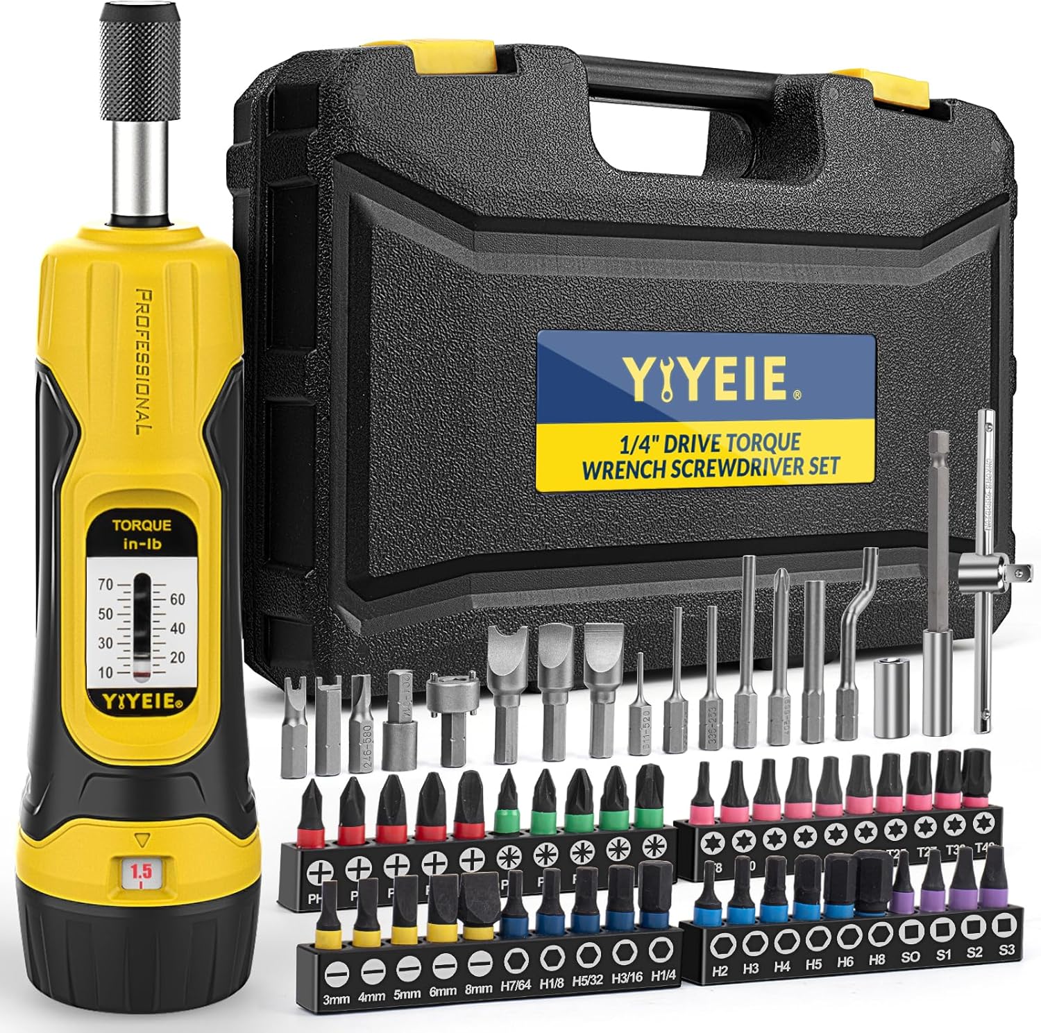 60Pcs Torque Screwdriver Wrench Set for Precision Repairs