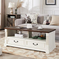 Rustic Farmhouse Coffee Table with Storage - Minifeel