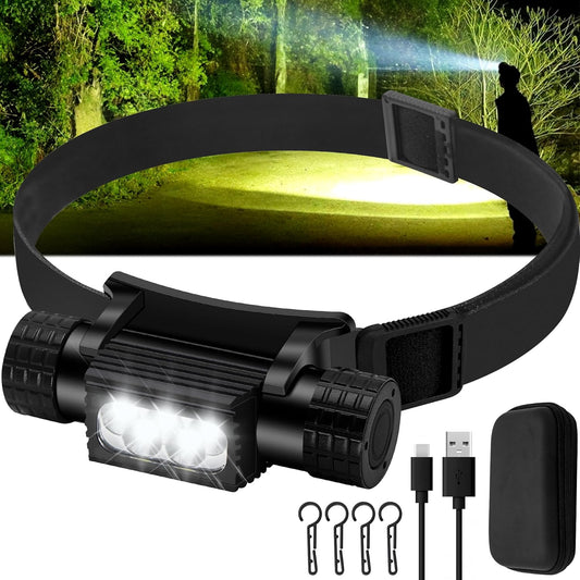 2000 Lumen Rechargeable Headlamp - Illuminate Your Adventures!
