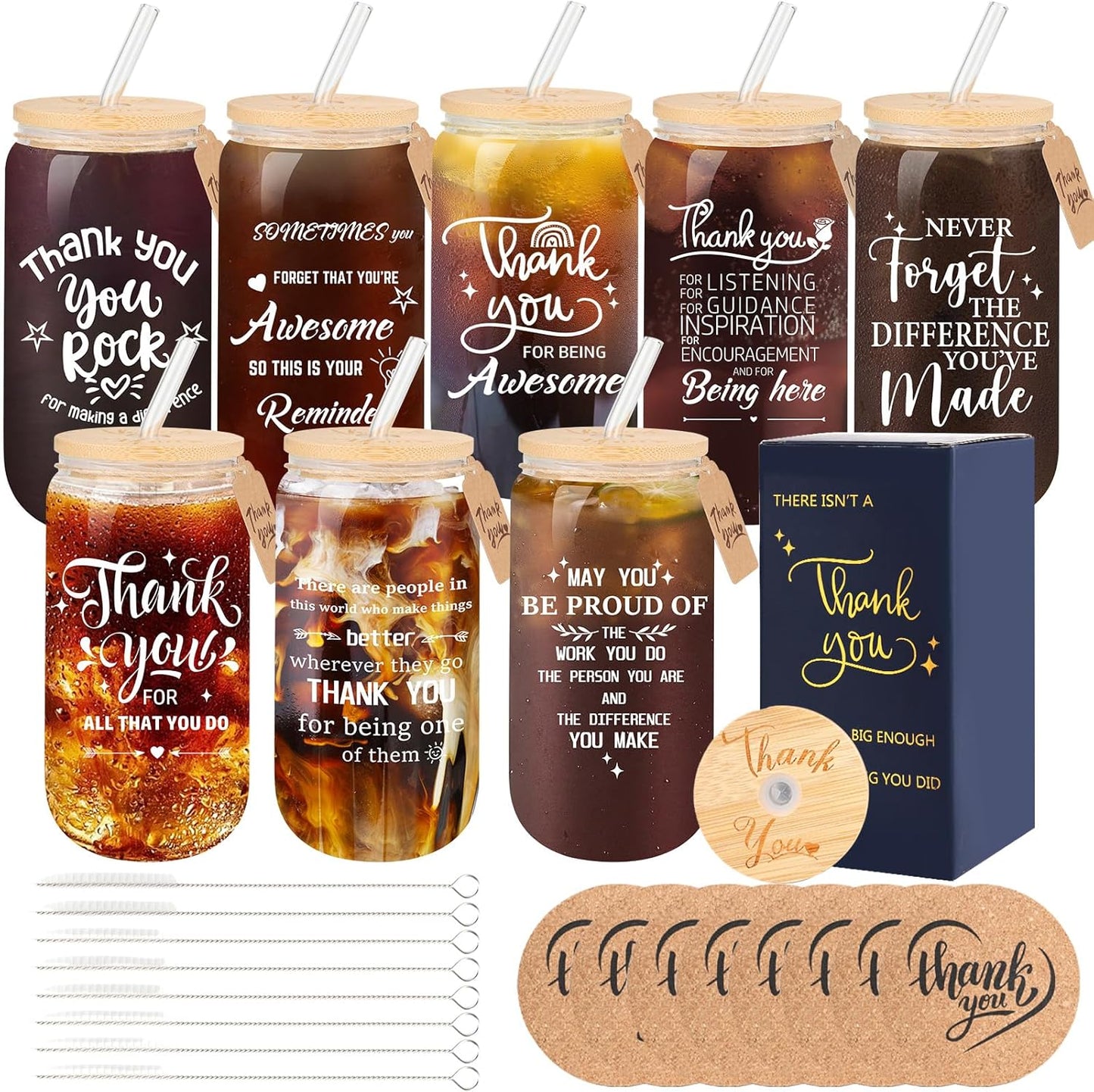 Employee Appreciation Gifts Glass Cups Set for Team and Staff