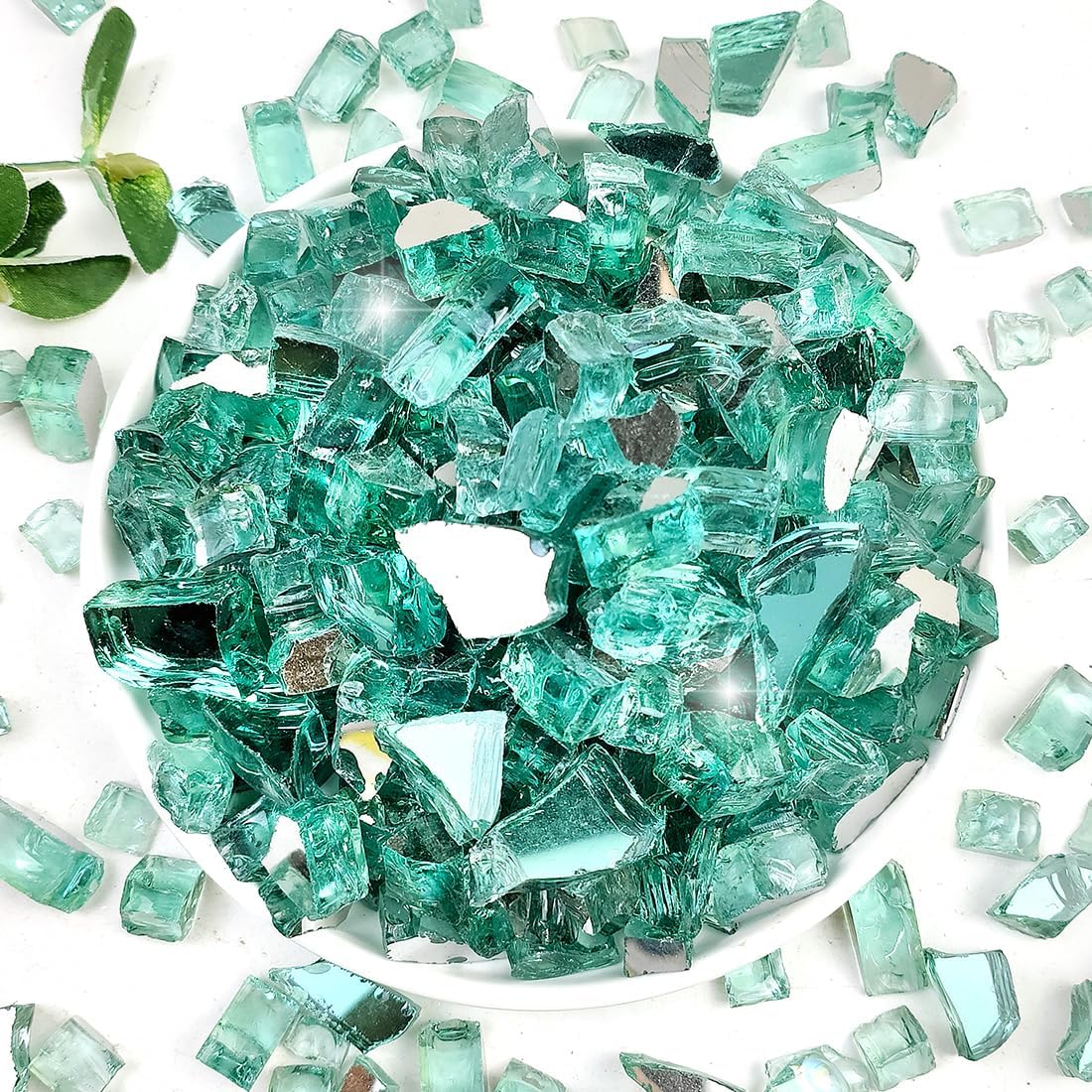 High Reflective Fire Glass for Propane Fire Pit - Light Green