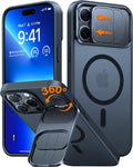 iPhone 15 Pro Case with Slide Camera Cover & Rotatable Kickstand