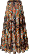 Women's Chiffon High Waist Pleated A-Line Maxi Skirt - Flared Comfort
