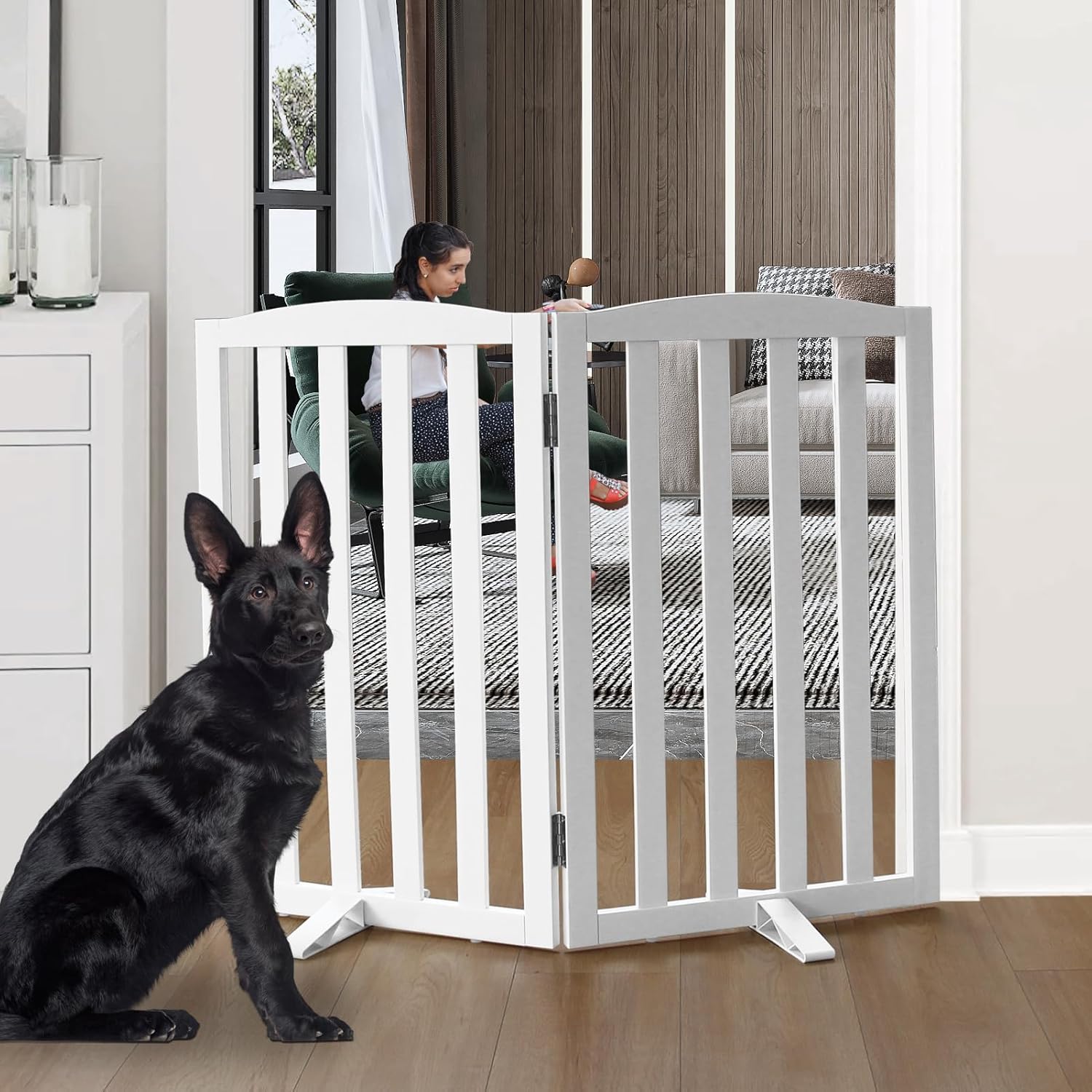 Freestanding Dog Gate Indoor for Doorways and Hallways Use