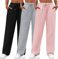 Neer Women's Sweatpants 3 Pack - High Waisted Wide Leg Comfort Shoes