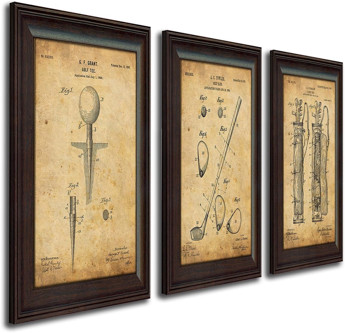 Golf Patent Prints Trio | Vintage Style Wall Art