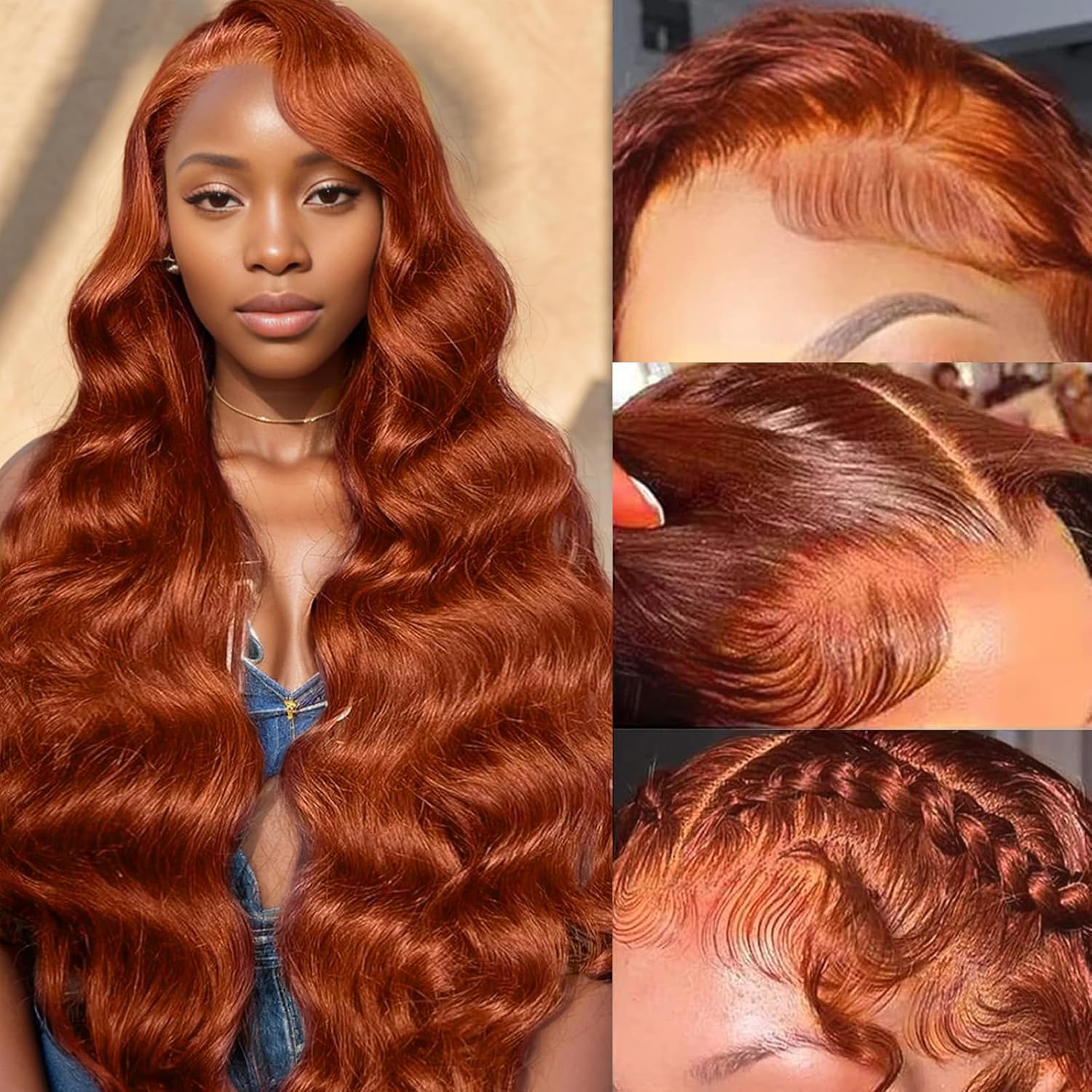 30 Inch Reddish Brown Lace Front Wigs Human Hair for Women