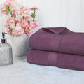 Superior Egyptian Cotton Pile Bath Sheet Set of 2 in Plum