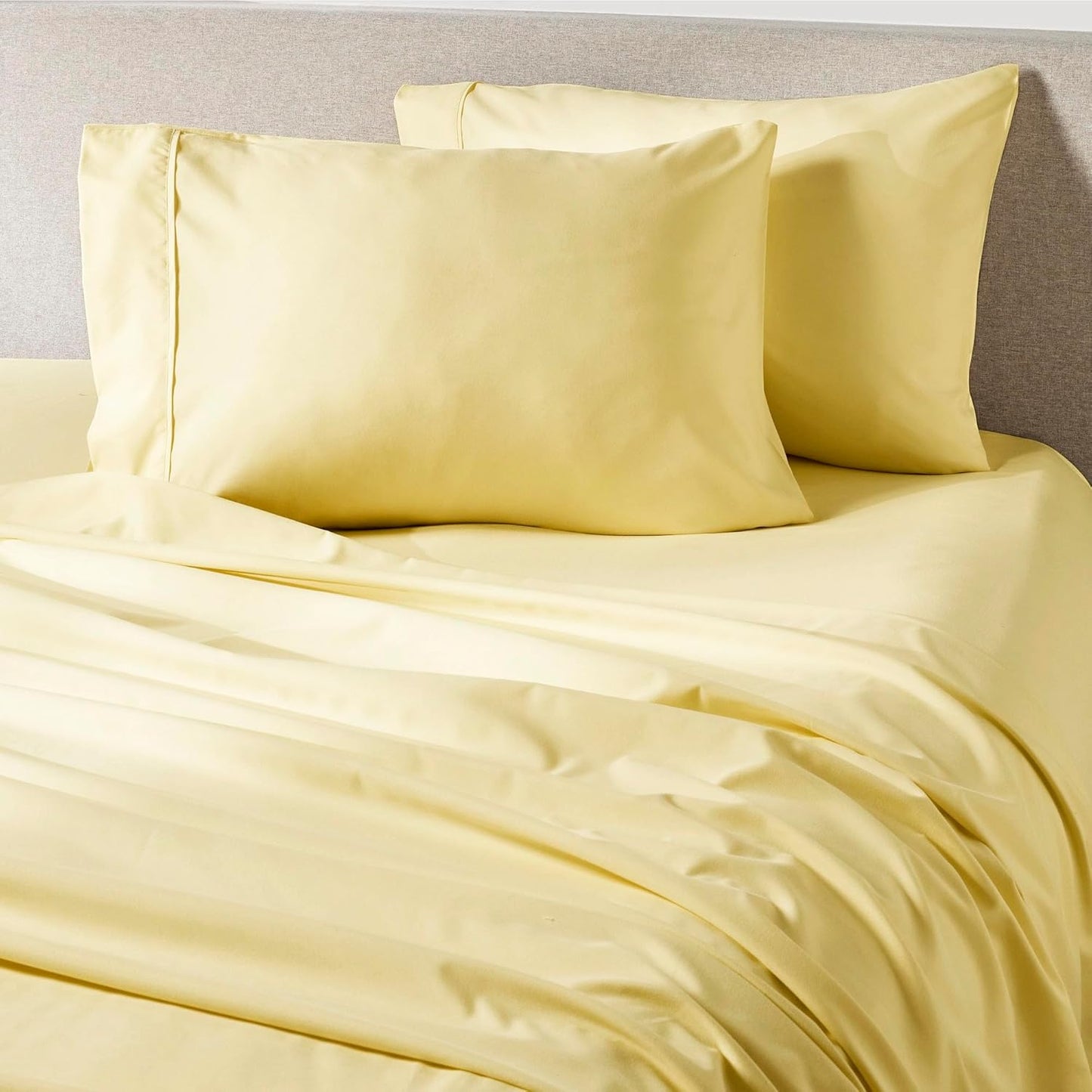 PeachSkinSheets Buttercream Yellow Split King Sheet Set for Comfort